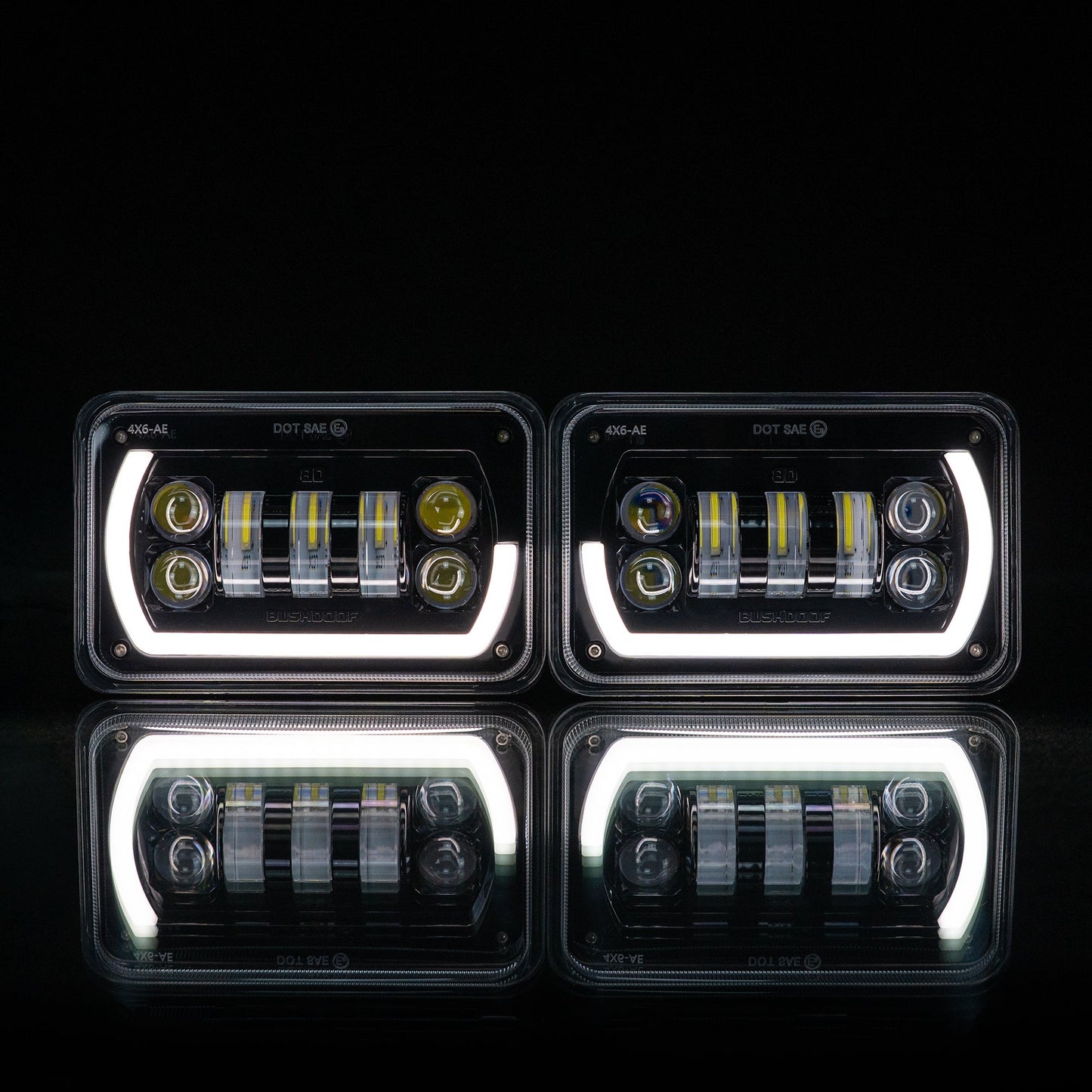 4X6" 'Angry Eye' LED Headlights - Bushdoof Lighting