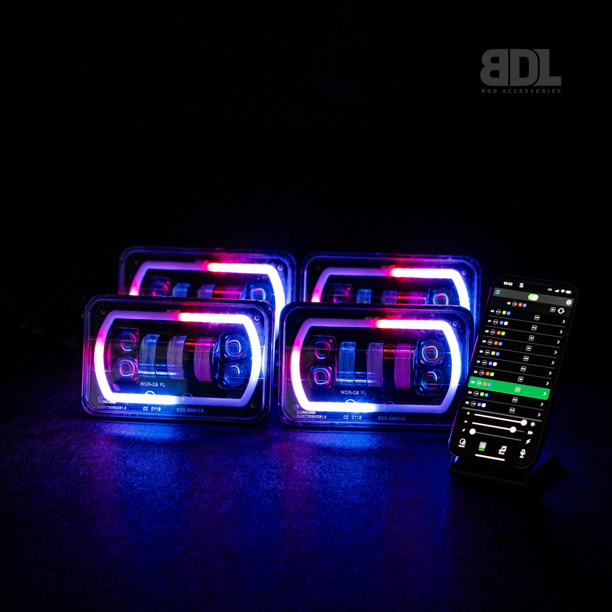 80 Series Headlights LED Colour Chasing Lights Bushdoof Lighting