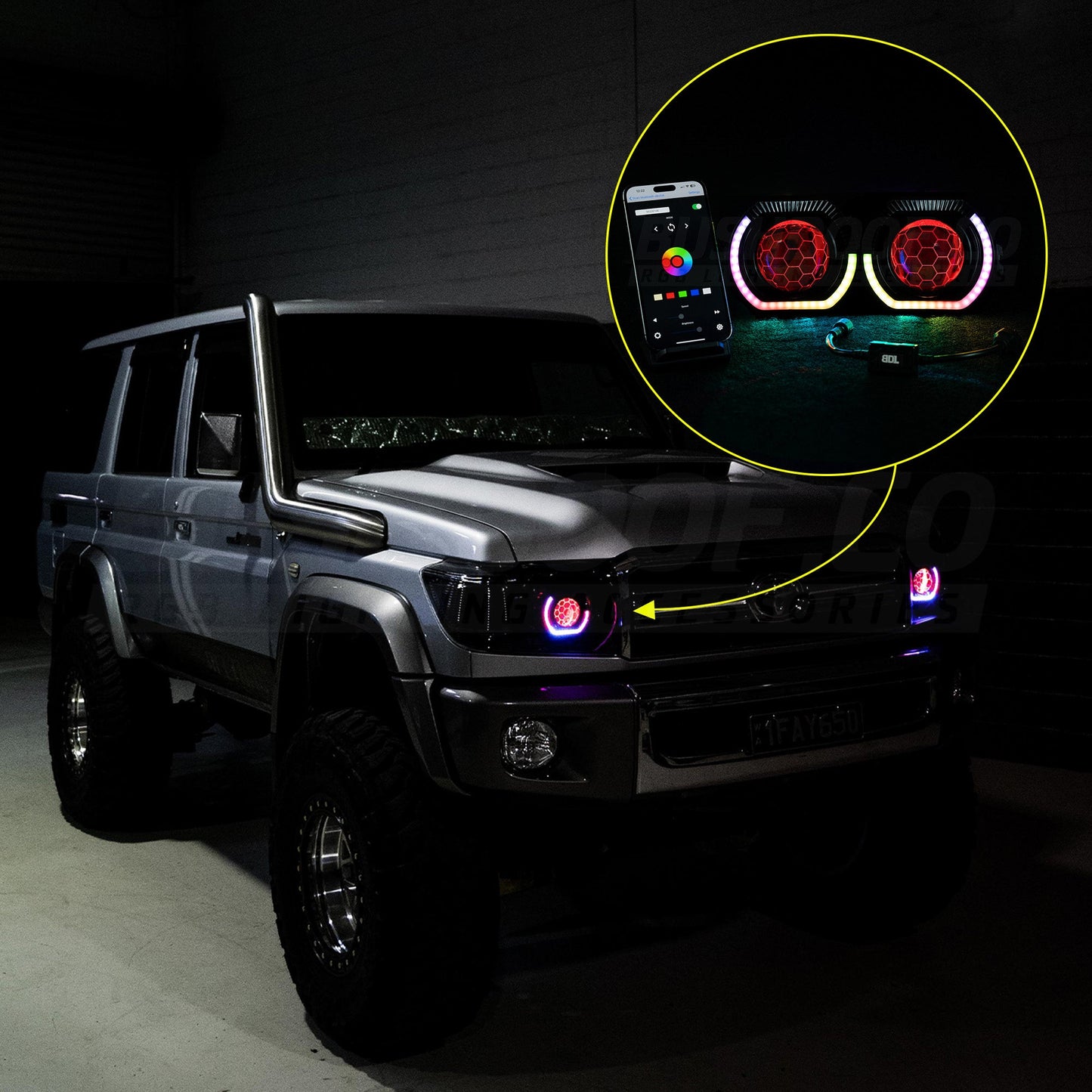 Bi-LED 'Angry Eye' Retrofit Headlight Kit - Bushdoof Lighting