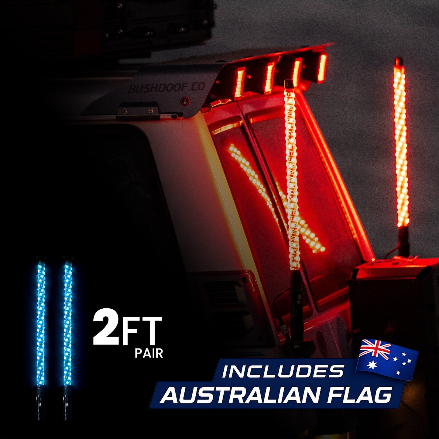 2ft LED Whip Lights - Bushdoof Lighting