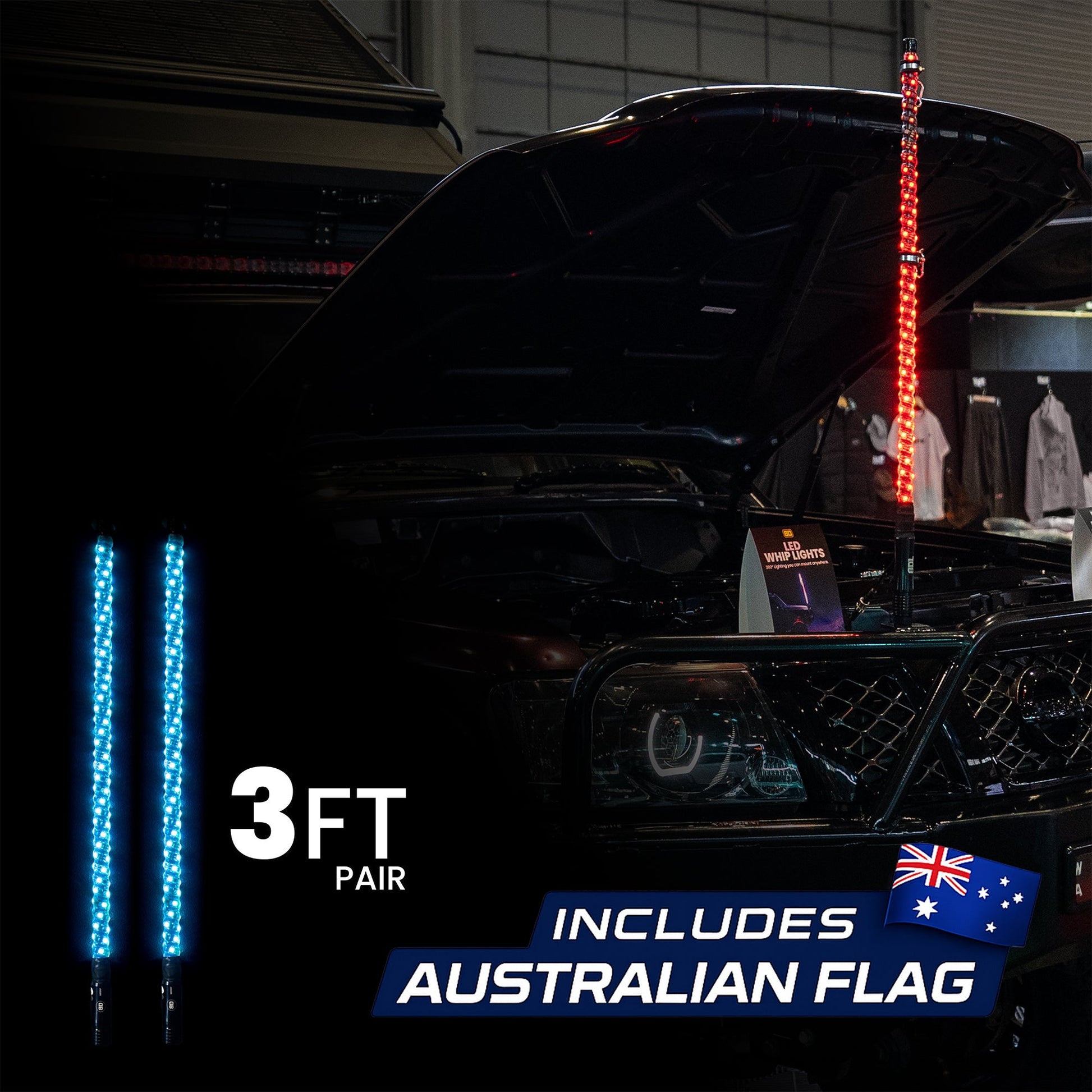 3ft LED Whip Lights - Bushdoof Lighting