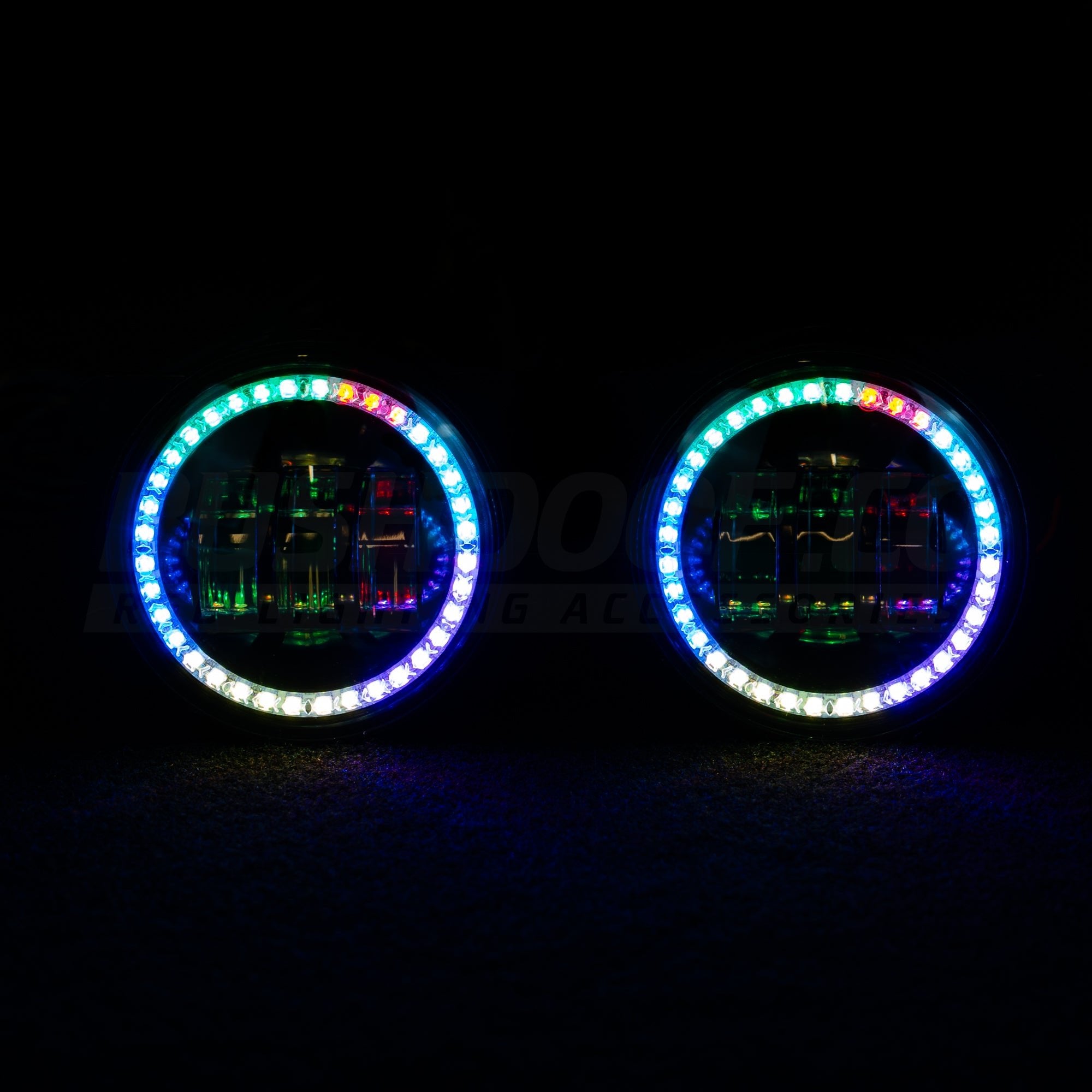 4" LED Colour Chasing Fog Lights - Bushdoof Lighting