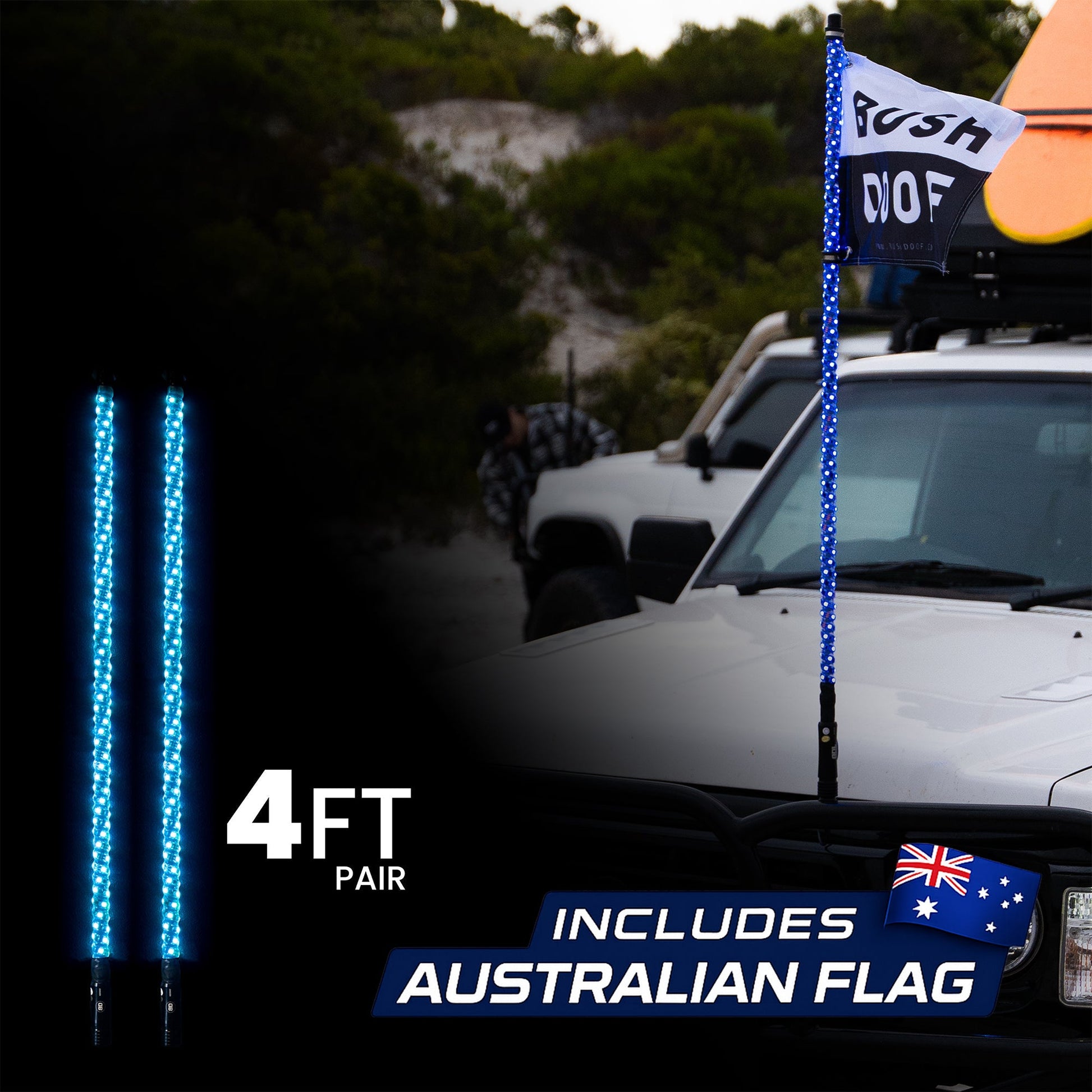 4ft LED Whip Lights - Bushdoof Lighting