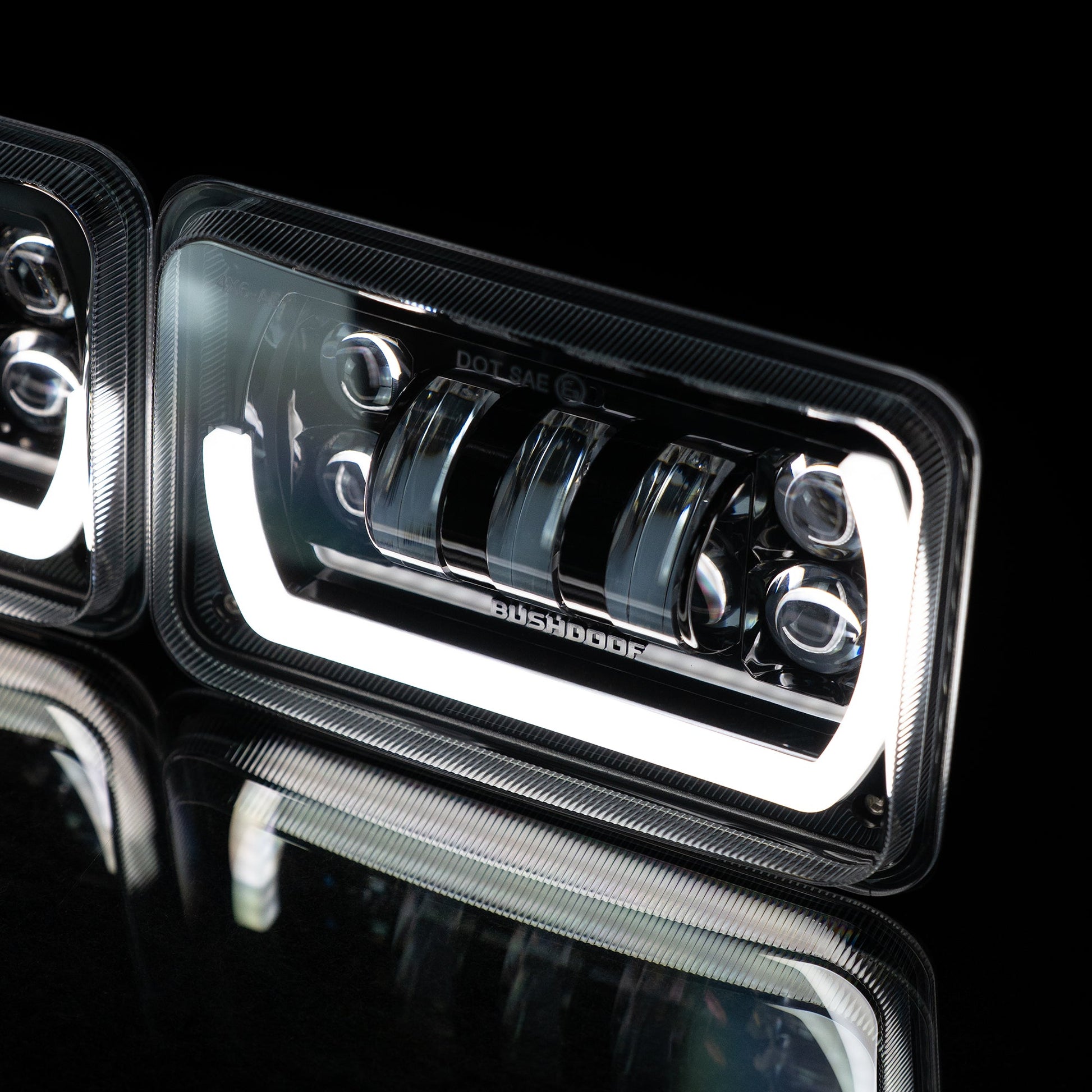 4X6" 'Angry Eye' LED Headlights - Bushdoof Lighting