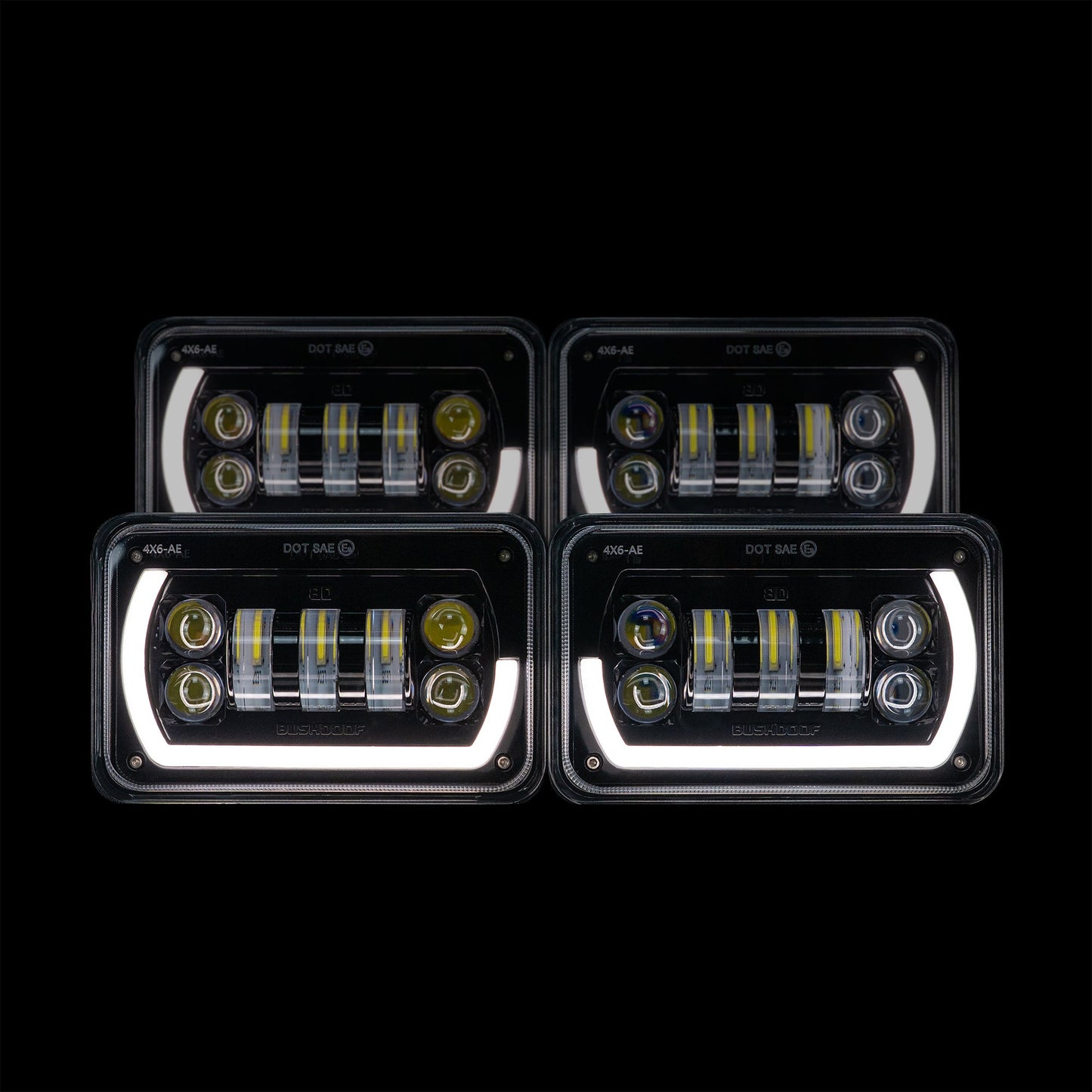 4X6" 'Angry Eye' LED Headlights - Bushdoof Lighting