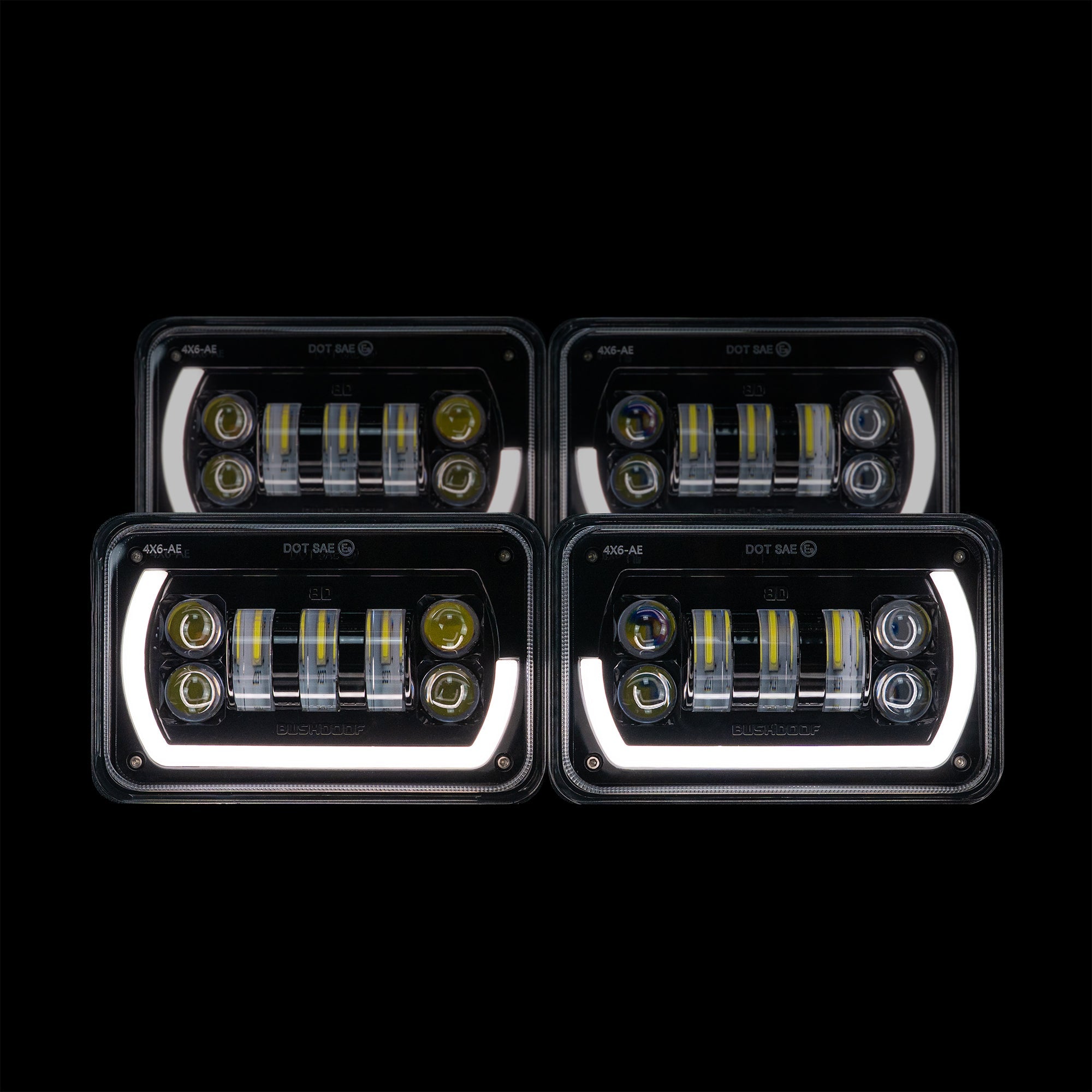 4X6" 'Angry Eye' LED Headlights - Bushdoof Lighting