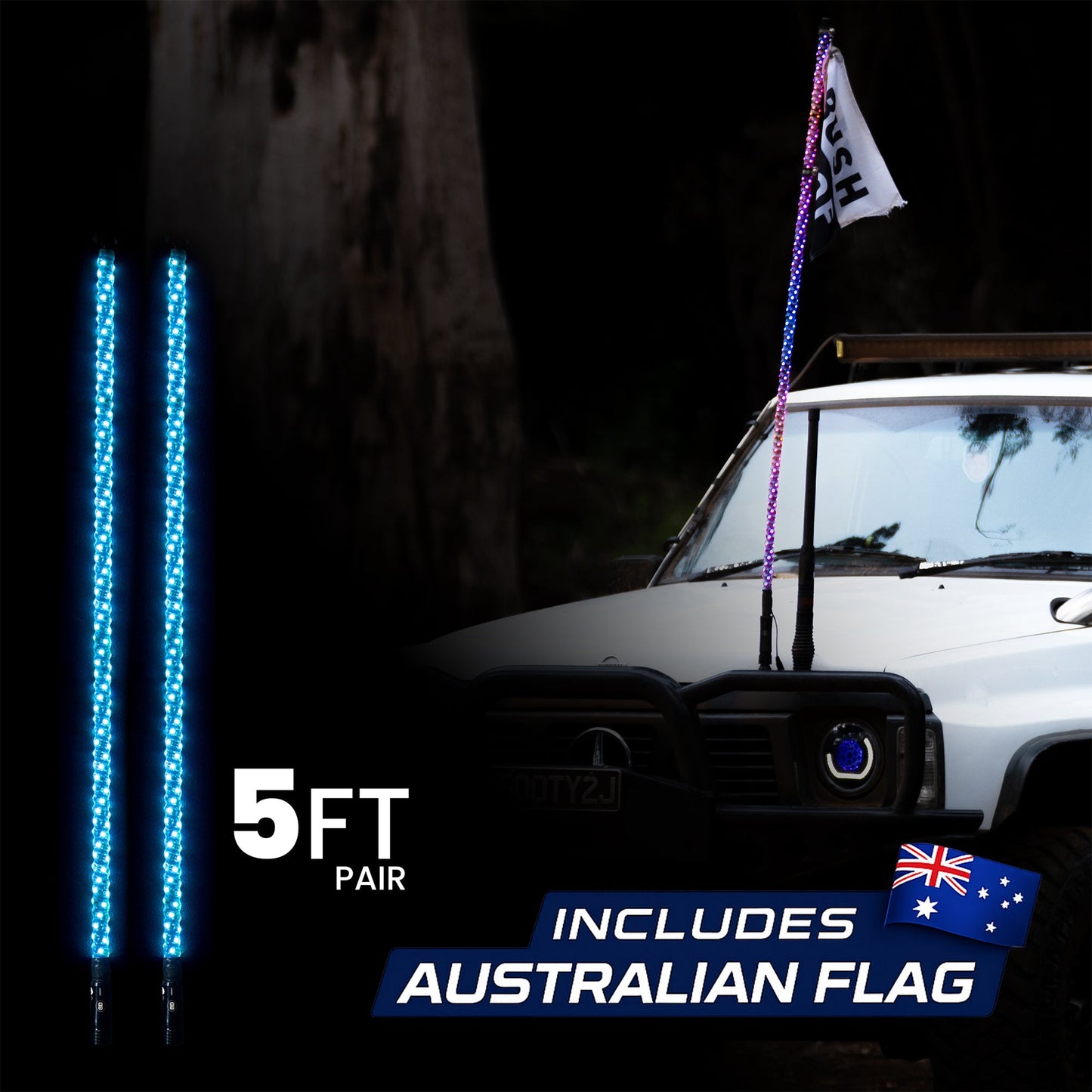 5ft LED Whip Lights - Bushdoof Lighting