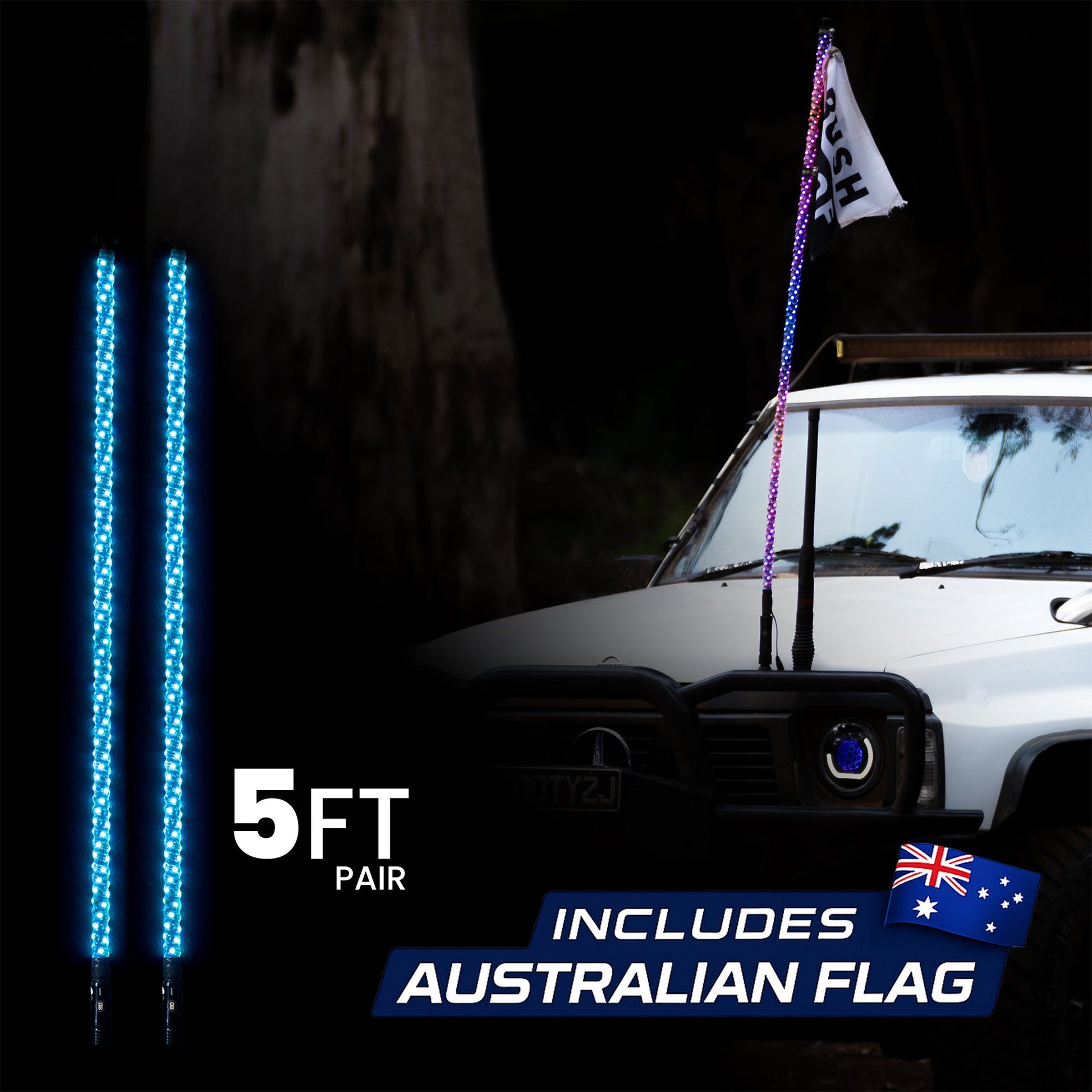 5ft LED Whip Lights - Bushdoof Lighting