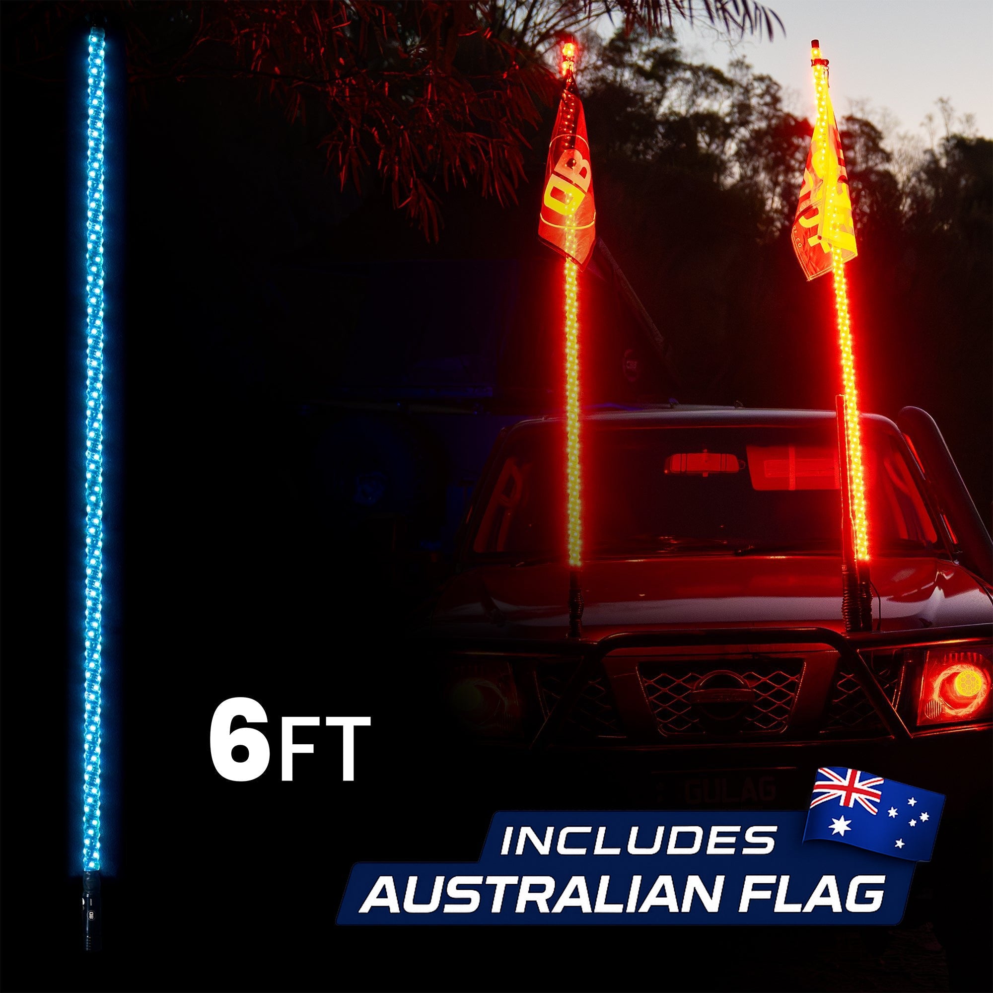 6ft LED Whip Lights - Bushdoof Lighting