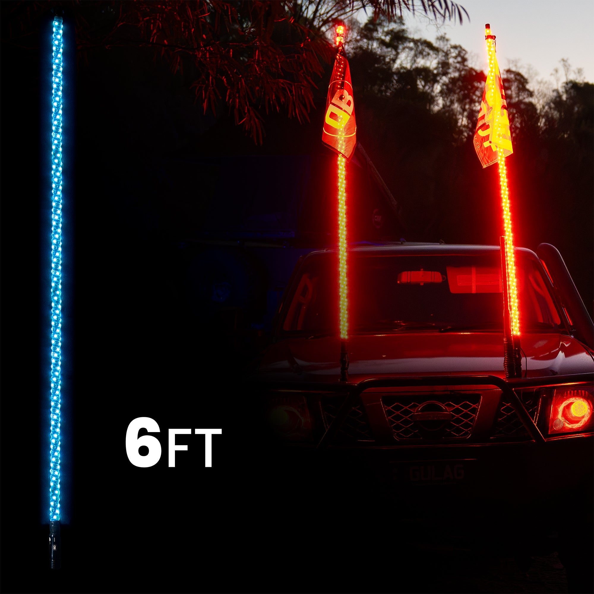 6ft LED Whip Lights - Bushdoof Lighting