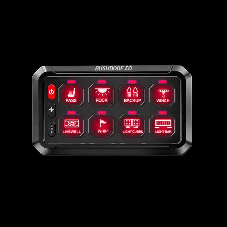 8 - Gang Switch Panel/Fusebox with Bluetooth Control - Bushdoof Lighting