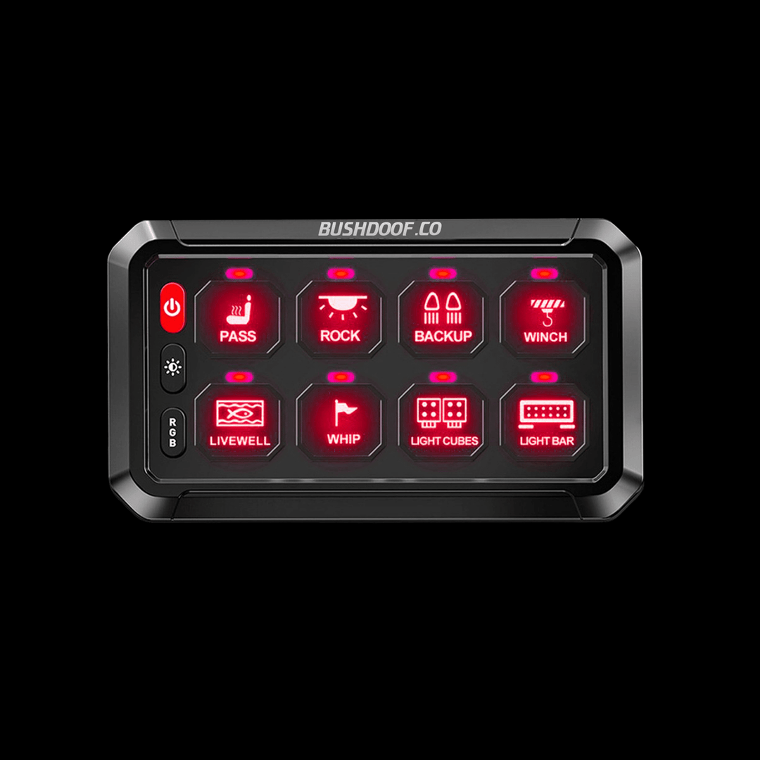 8 - Gang Switch Panel/Fusebox with Bluetooth Control - Bushdoof Lighting