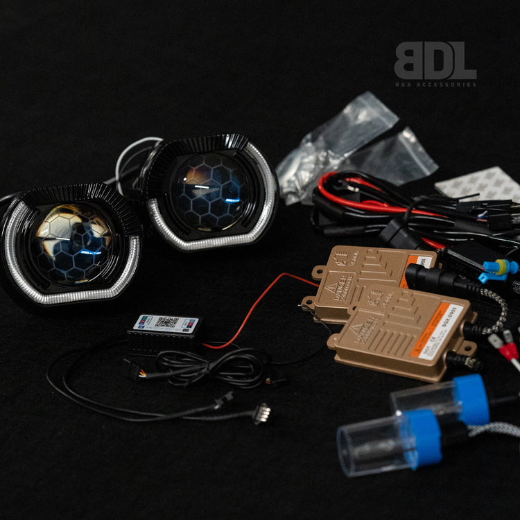 Bi - Xenon 'Angry Eye' Headlight Retrofit DIY Kit - Bushdoof Lighting