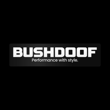 Bushdoof window banner sticker on black