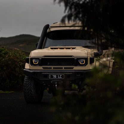 LED 'Angry Eye' Headlights to suit 2024+ Toyota 70 Series - Bushdoof Lighting
