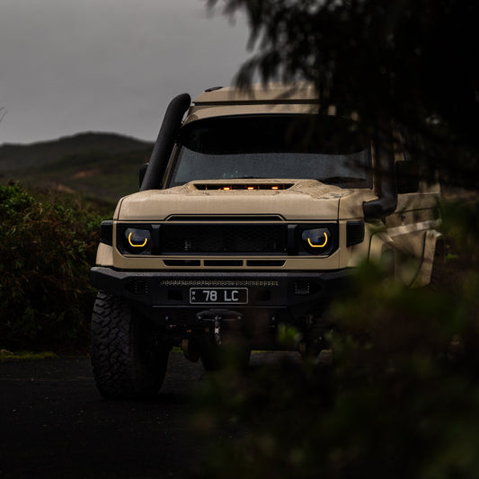 LED 'Angry Eye' Headlights to suit 2024+ Toyota 70 Series - Bushdoof Lighting