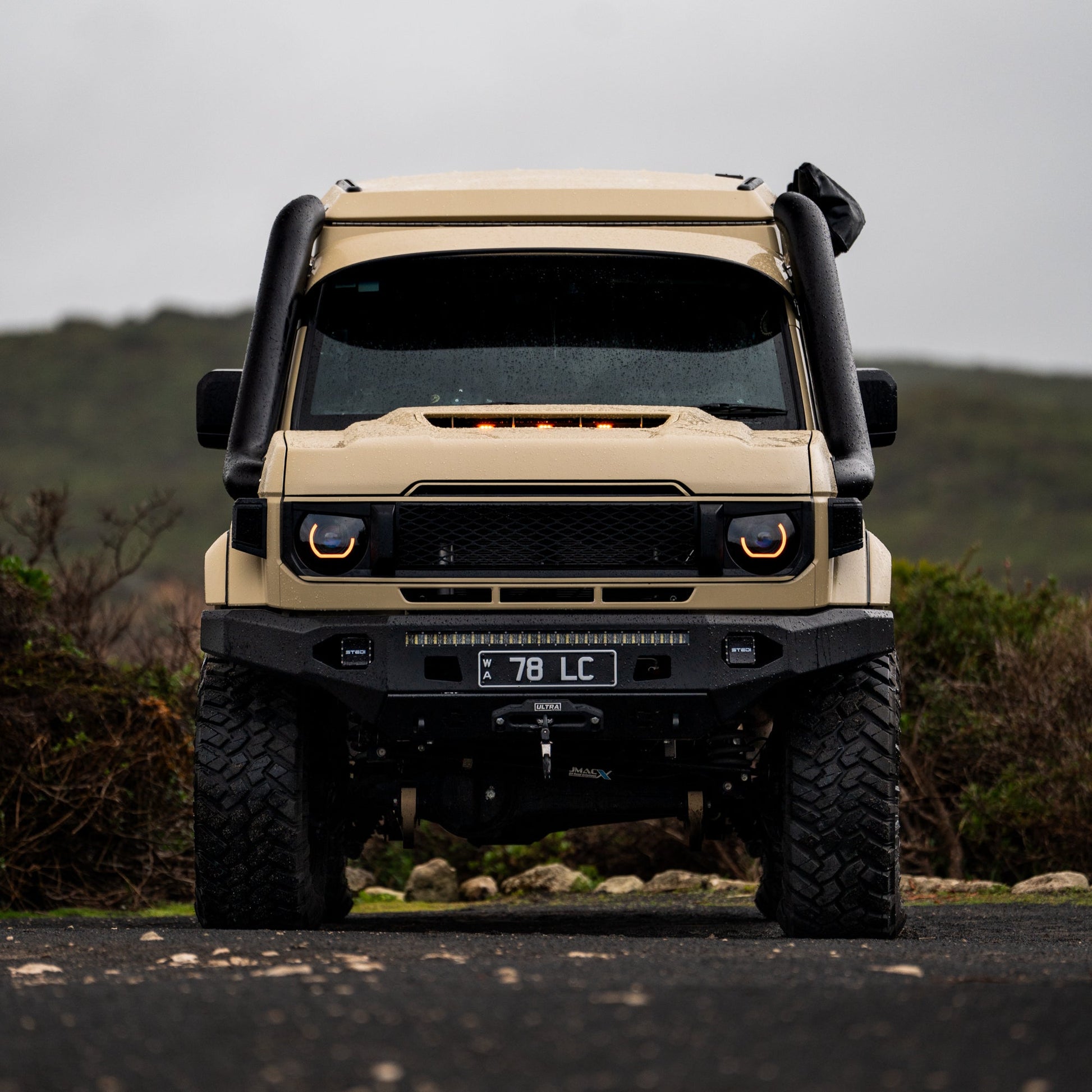 LED 'Angry Eye' Headlights to suit 2024+ Toyota 70 Series - Bushdoof Lighting