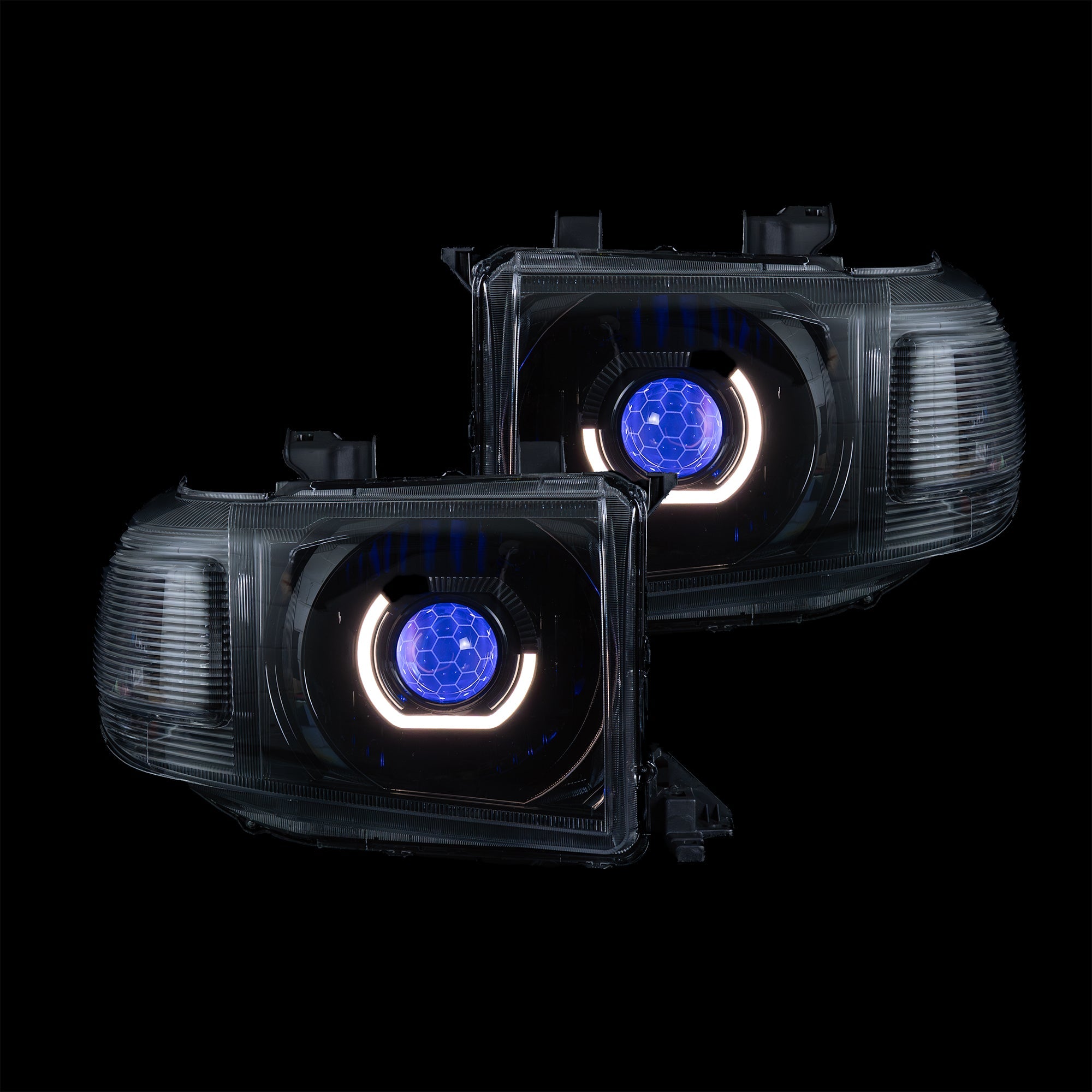LED 'Angry Eye' Headlights to suit Toyota 70 Series - Bushdoof Lighting