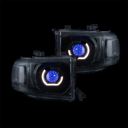 LED 'Angry Eye' Headlights to suit Toyota 70 Series - Bushdoof Lighting
