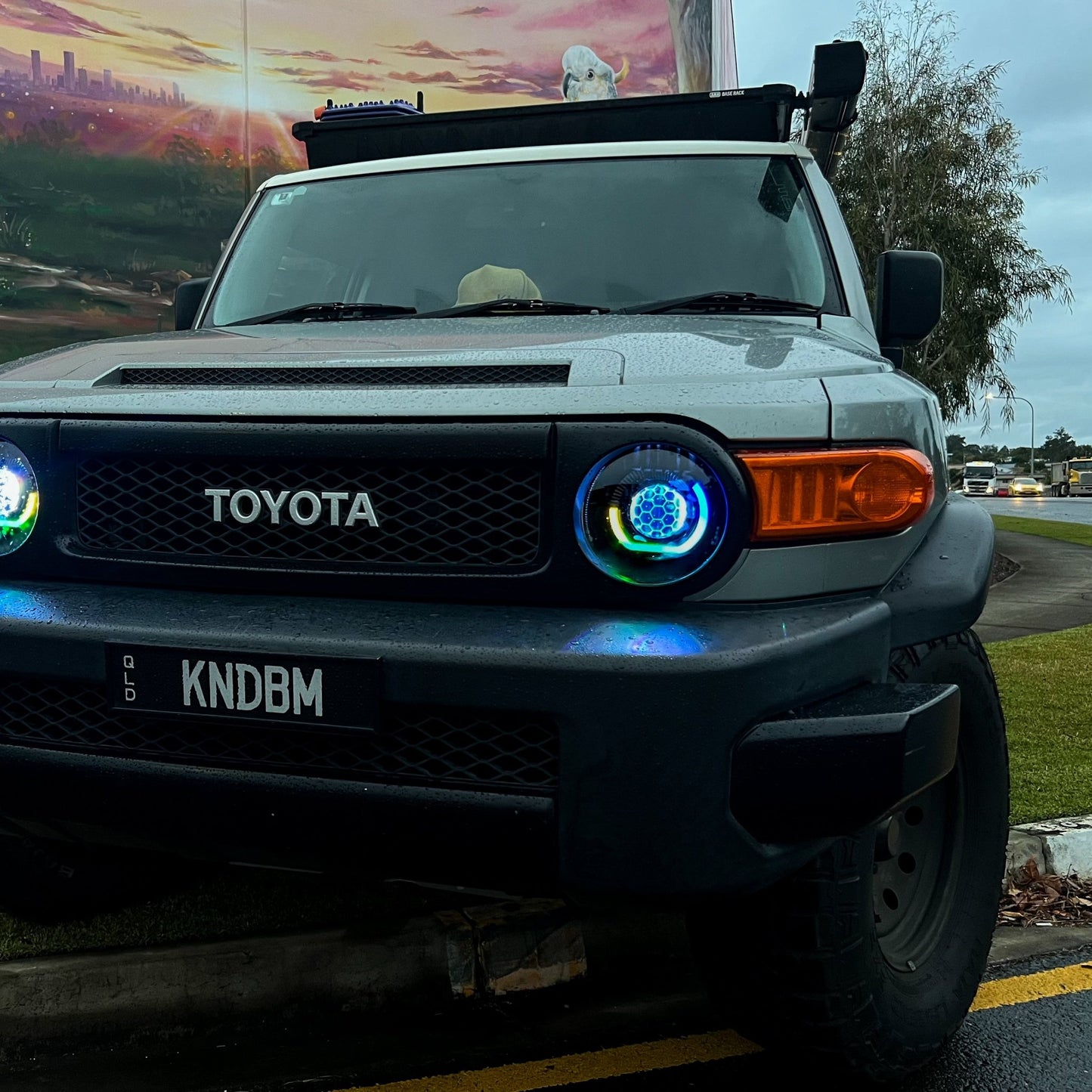 LED 'Angry Eye' Headlights to suit Toyota FJ Cruiser - Bushdoof Lighting