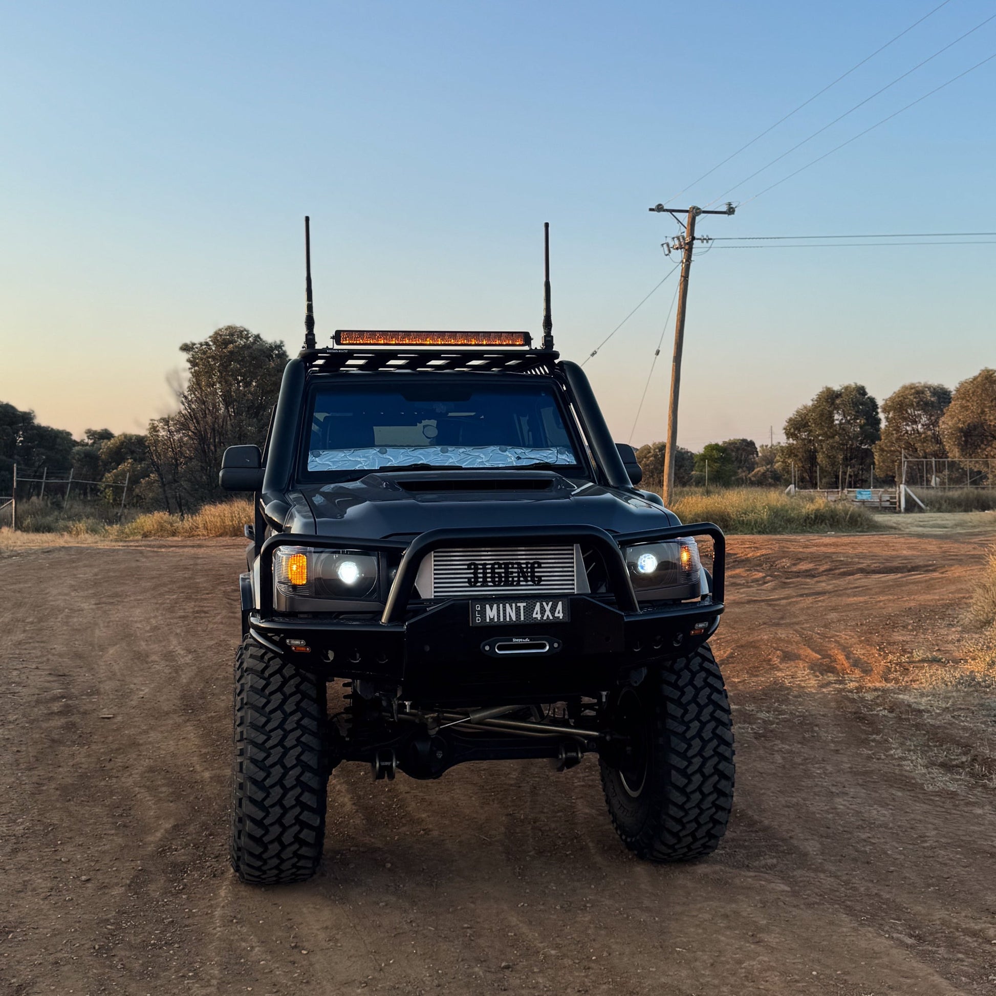 OEM+ Black Headlights to suit Toyota 70 Series - Bushdoof Lighting