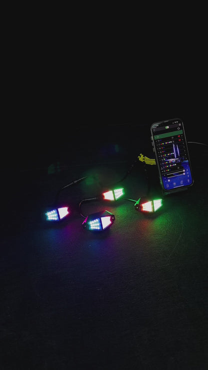 Chasing RGB Rock Lights - 8 Pack