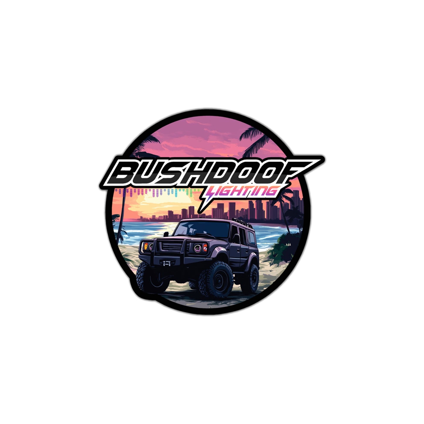 Round Soundwave Sticker - Bushdoof Lighting