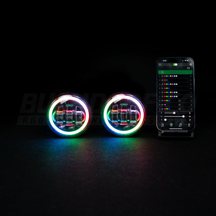 4" LED Colour Chasing Fog Lights - Bushdoof Lighting
