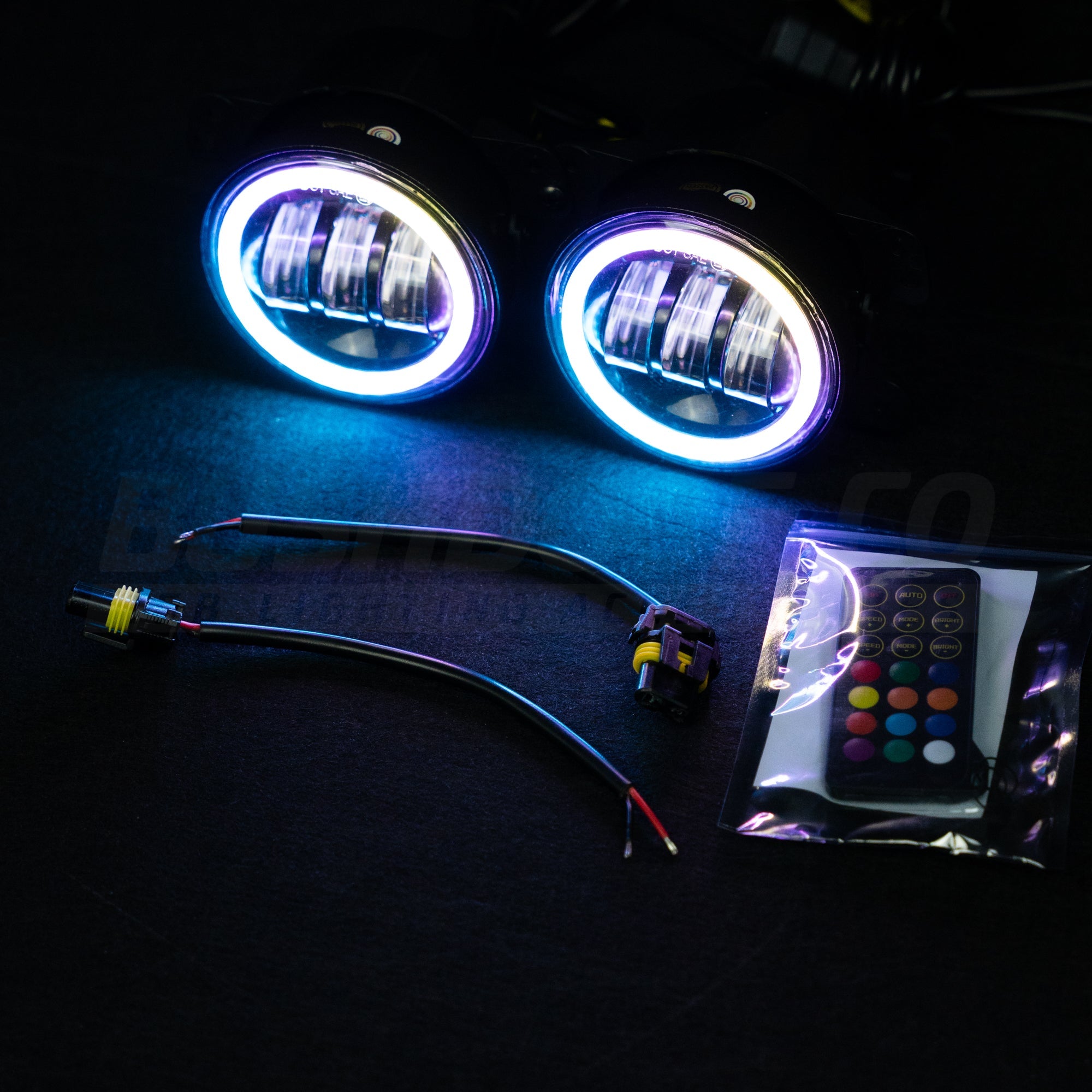 4" LED Colour Chasing Fog Lights - Bushdoof Lighting