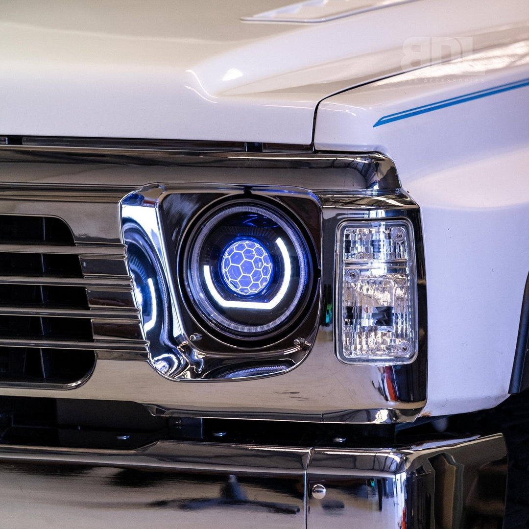 7" 'Angry Eye' LED Headlights - without Outer Ring - Bushdoof Lighting