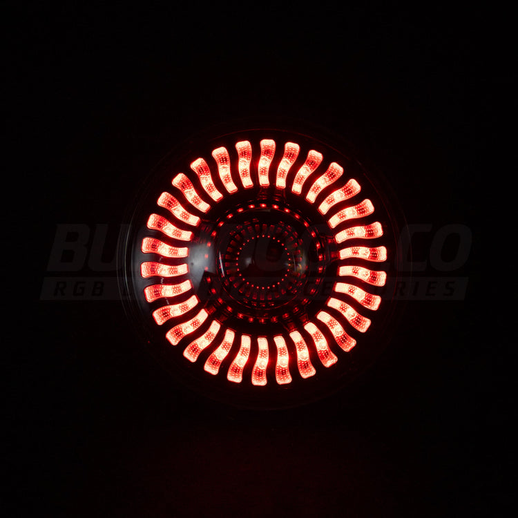 7" 'Firewheel' LED Colour Chasing Headlights - Bushdoof Lighting