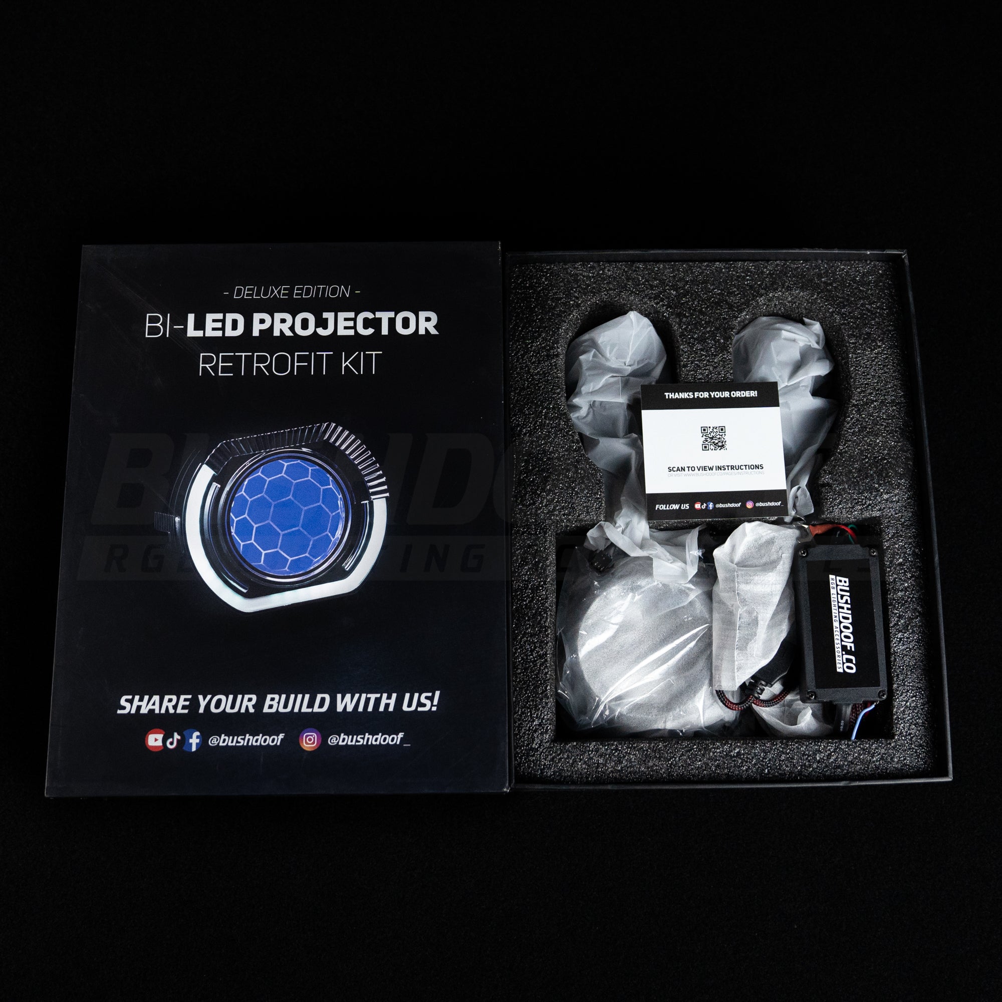 Bi-LED 'Angry Eye' Retrofit Headlight Kit - Bushdoof Lighting