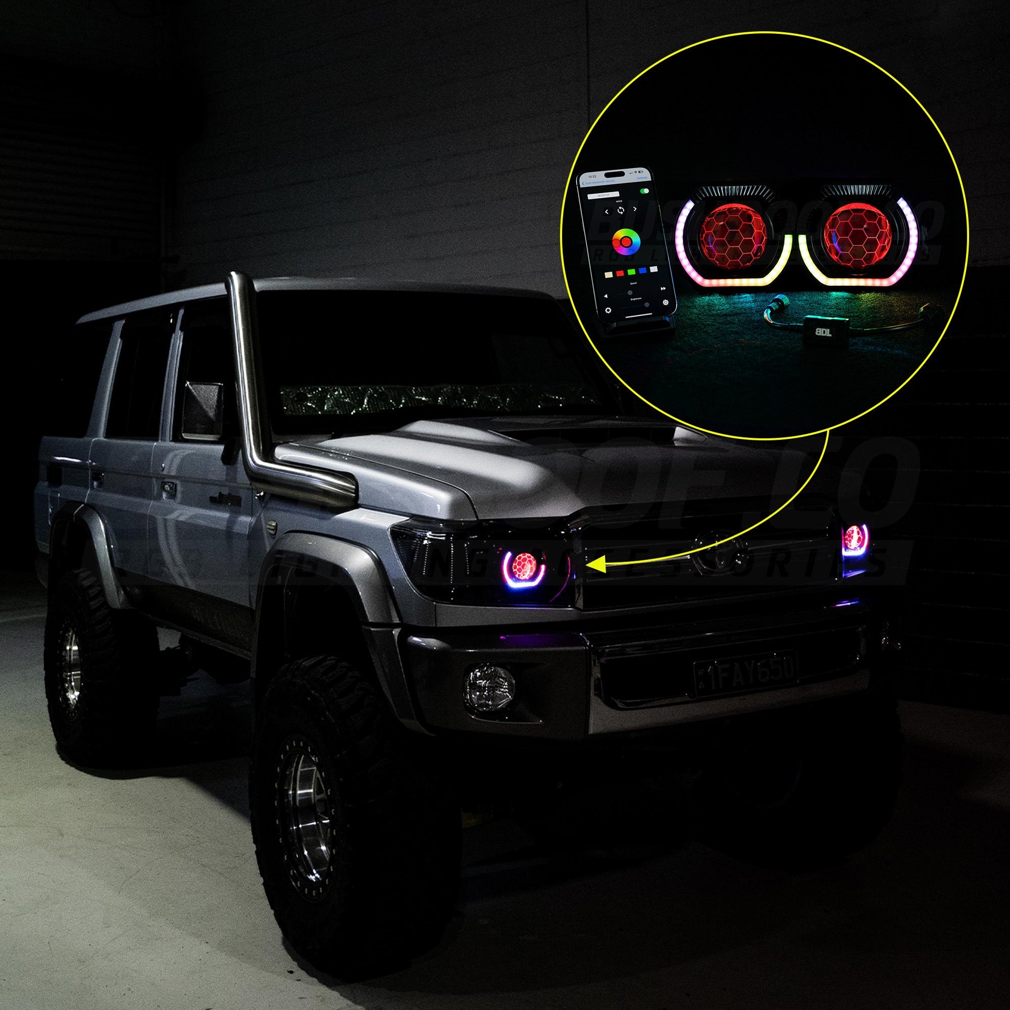 Bi-LED 'Angry Eye' Retrofit Headlight Kit - Bushdoof Lighting