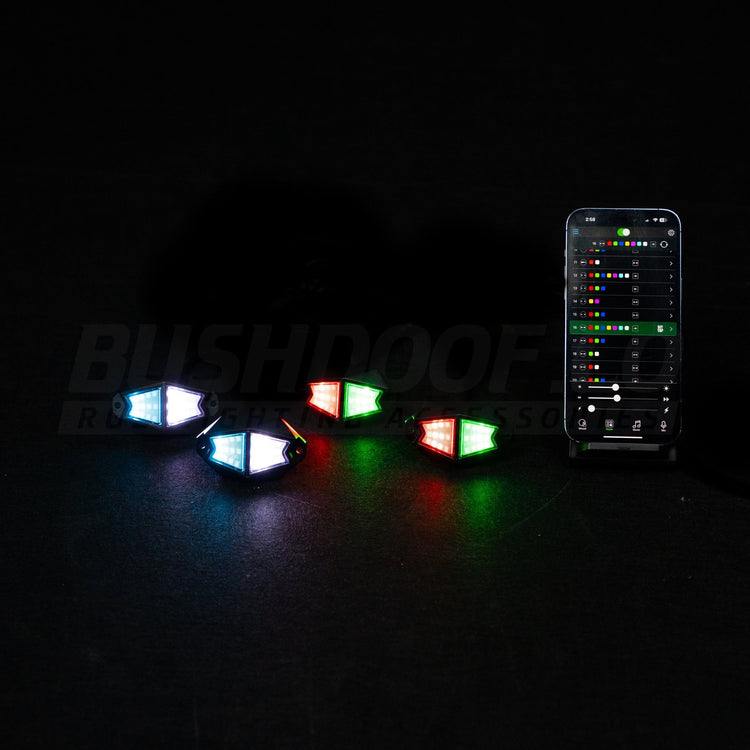 Chasing RGB Rock Lights - 4 Pack - Bushdoof Lighting