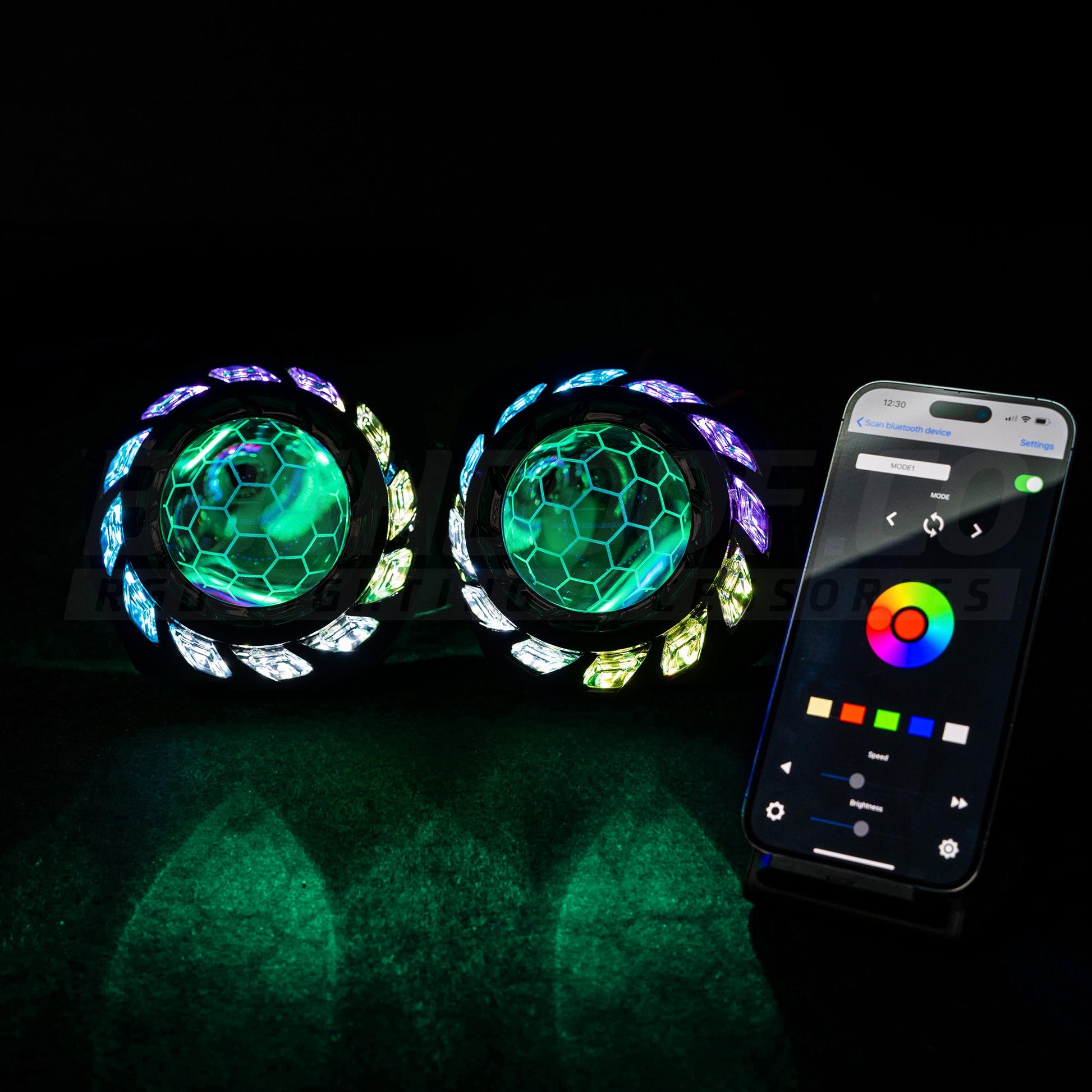 RGB 'Turbine' Headlight Kit - Bushdoof Lighting