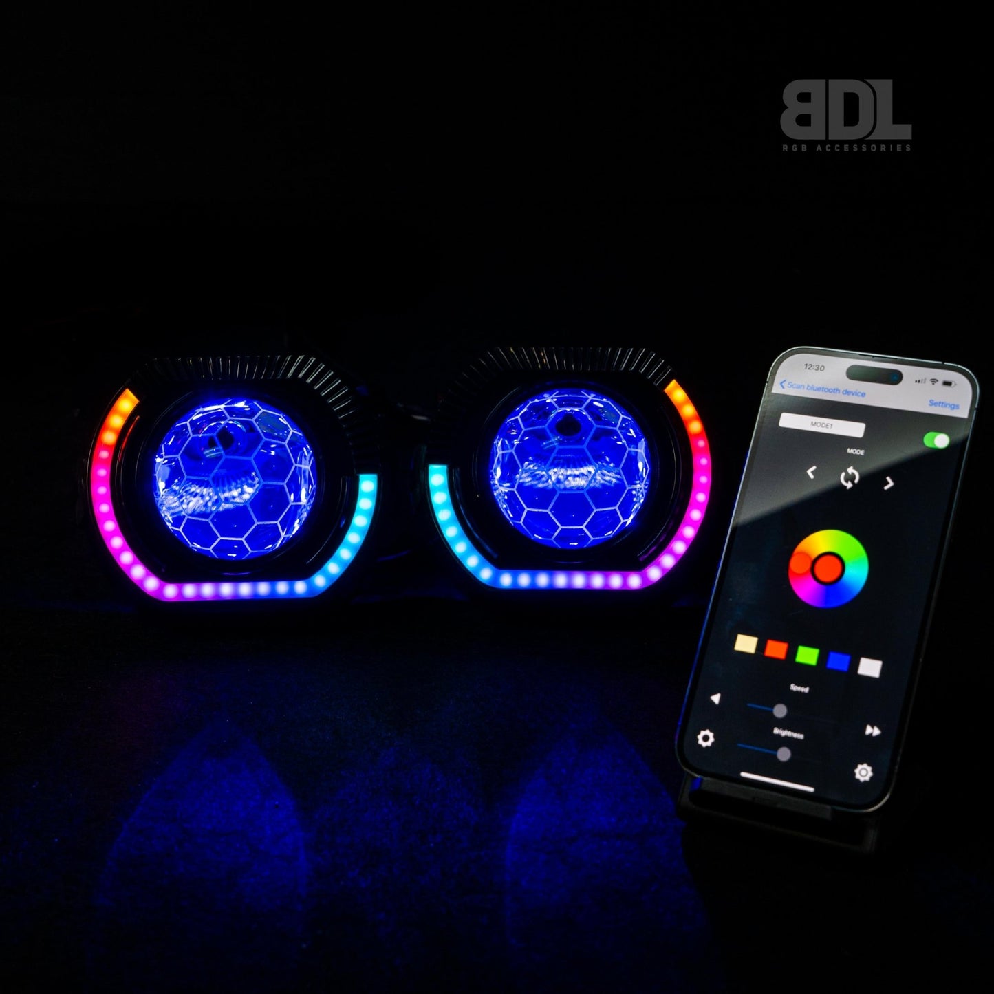 RGBW 'Angry Eye' Headlight Kit - Bushdoof Lighting